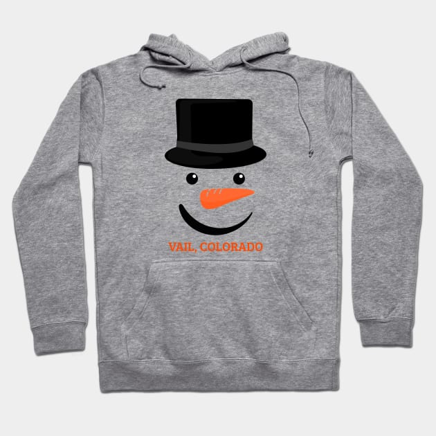 Vail, Colorado Winter Snowman Hoodie by Mountain Morning Graphics